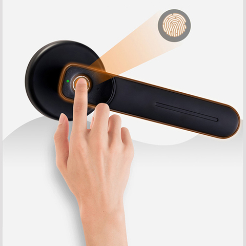 WAFU Fingerprint Handle Key Door Lock for Room Office Smart Lever Door Knob Zinc Alloy Fingerprint Handle Lock WF-017 ► Photo 1/6