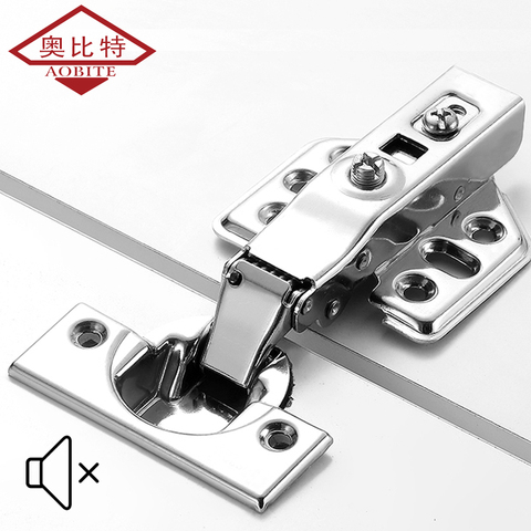 AOBT 1pcs Hinge Stainless Steel Door Hydraulic Hinges Damper Buffer Soft Close For Cabinet Door Cupboard Furniture Hardware ► Photo 1/6