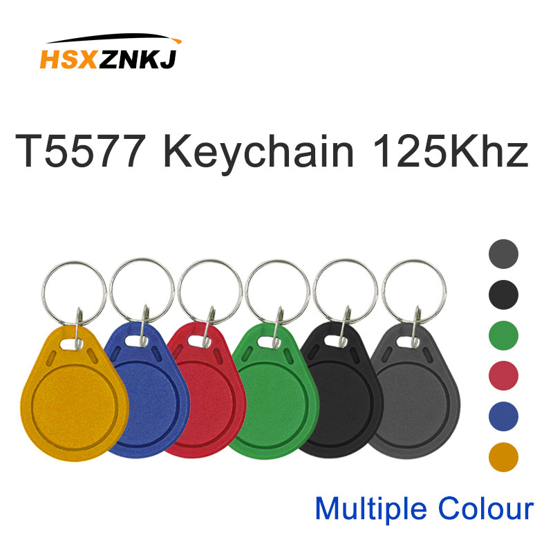 50pcs 125khz Rewritable T5577 Multiple colors Rfid tag/keyfob for access control 