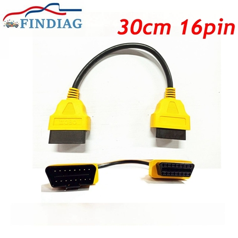 30cm OBD2 Extension Cable 16pin Male to 16pin Female Interface Connector OBDII Diagnostic Cable OBD 2 Extension Wire Adapter ► Photo 1/4