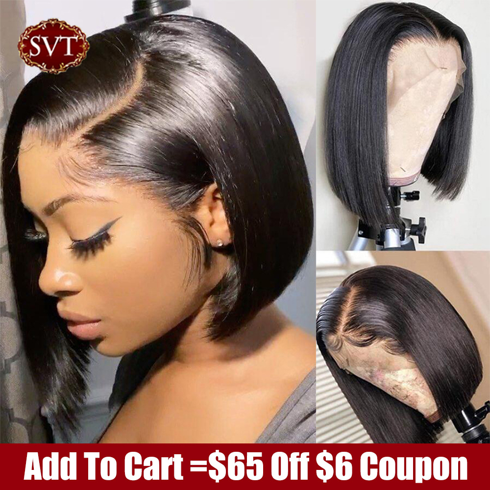 SVT Short Bob Straight Lace Wigs PrePlucked Baby Hair 13x4 Lace Front Human Hair  Wigs For Women Peruvian Bob Lace Closure Wig 1B - Price history & Review |  AliExpress Seller -