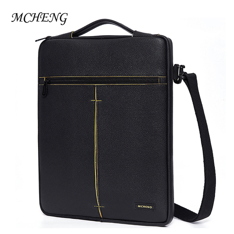 MCHENG Fashion PU Laptop Sleeve Multi-Use Splashproof Shockproof Laptop Bag For 10