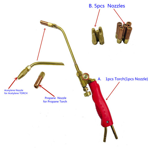 Gas Brazing Torch H01-2 Oxygen Propane Acetylene Liquified Gas for Steel Copper Aluminum Silver Braze Soldering Welding Torch ► Photo 1/6