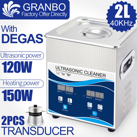 Granbo Ultrasonic Cleaner 800ML 1L 2L 3L Local Delivery from Russia Moscow Digital Degas Ultrasound Bath Fast Shipping ► Photo 1/6