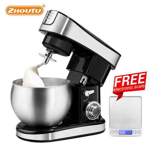 Zhoutu 5.5L Planetary Mixer,electric Stainless Steel Mixer with bowl，chopper juicer Cream Cake Bread  Kitchen  Food Mixer 1500W ► Photo 1/6
