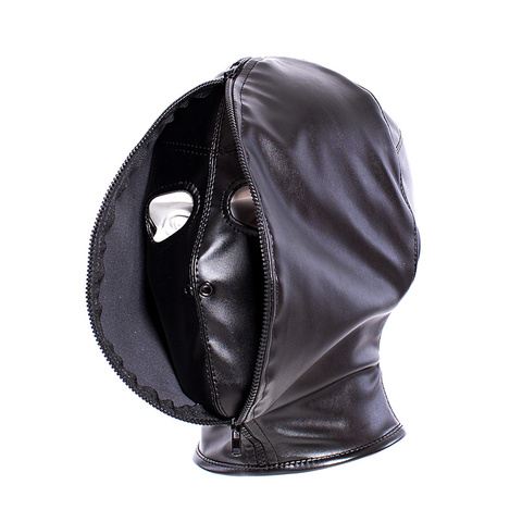 Slave Adjustable Double Layer Leather Blindfold Hood Mask Erotic Products for Men Women Fetish Bdsm Bondage Flirt Sex Toys ► Photo 1/6