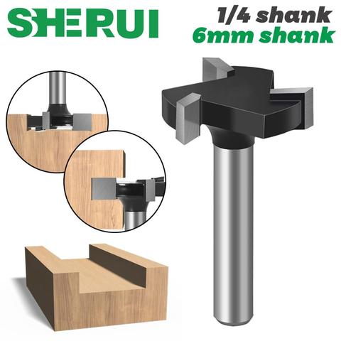 CNC Spoilboard Surfacing Router Bits, 1/4 inch 6mm Shank 1 inch Cutting Diameter, Slab Flattening Router Bit Planing Bit Wood ► Photo 1/6