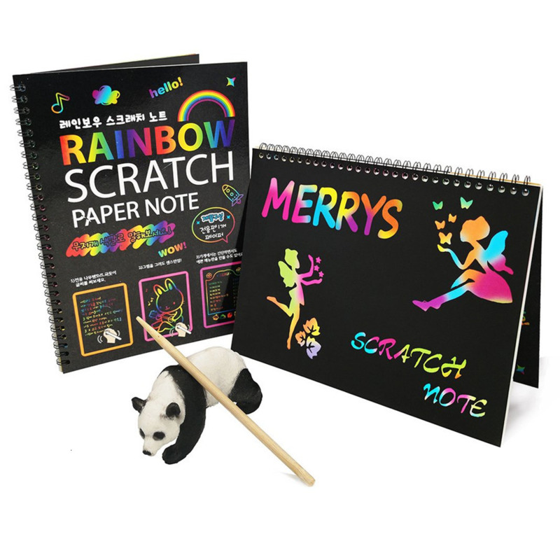 10pcs Colorful Scratch Art Paper Pad Diy Graffiti Book For Kids