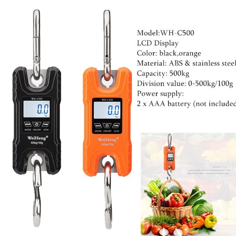 Crane Scale 300kg 150kg 200kg 500kg/100g 1kg/0.1g 2kg/1g Heavy Duty Hanging Hook Scales Digital High Accurate Weight Tool 40%off ► Photo 1/6