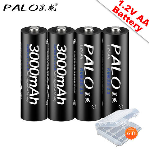 PALO 100% Original 1.2V AA Rechargeable Batteries 3000mAh  Ni-MH AA Rechargeble Battery for camera Anti-dropping  toy car ► Photo 1/6