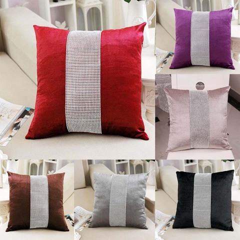 Decorative Pillow Case Flannel Diamond Patckwork Modern Simple Throw Cover Pillowcase Party Hotel Home Textile 45cm*45cm ► Photo 1/6