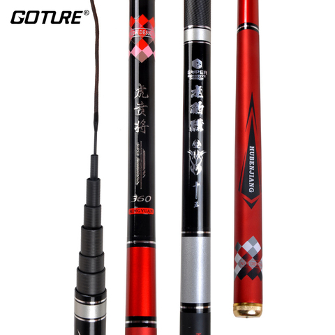 Goture 1/9 Power Super Hard Fishing Rod 3.6m-6.3m Carbon Telescopic Carp Rod Stream Hand Pole Fishing Accessories ► Photo 1/6