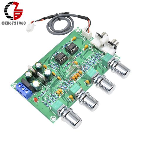 NE5532 Stereo Preamp Preamplifier Board 12V-24V AC Power Amplifier Module RCA Plug Treble Alto Bass Volume Control for Subwoofer ► Photo 1/6