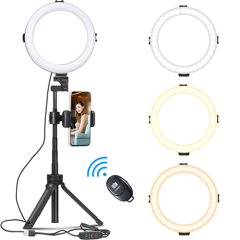 Ulanzi LED Ring Light With Tripods Phone Clip For Youtube Makeup Live Fill light tripod for phone with ring light ► Photo 1/6