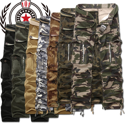 MIXCUBIC brand army tactical pants Multi-pocket washing 100% cotton army green camouflage cargo pants men plus large size 28-40 ► Photo 1/6