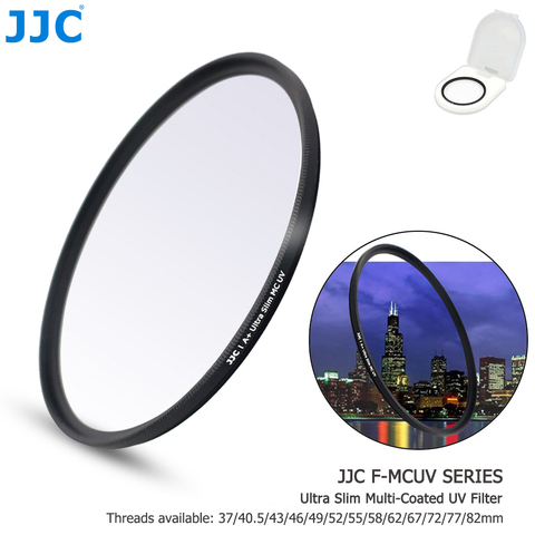 JJC Camera Lens Filters 37mm/40.5mm/43mm/46mm/49mm/52mm/55mm/58mm/62mm/67mm/72mm/77mm/82mm Ultra Slim Multi-Coated UV Filter ► Photo 1/6