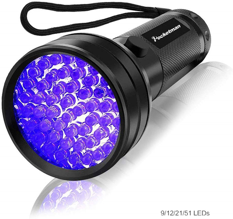 High quality Black Light UV Light 51LED 21LED 12LED UV Light 395-400nm LED UV Flashlight torch light lamp safety UV detection ► Photo 1/6