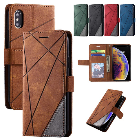 Geometric Leather Flip Case For Samsung Galaxy J3 J5 J7 2017 J6 J8 A6 A7 A8 2022 A10 A20 A40 A50 A70S A50S A30S A51 A71 S Cover ► Photo 1/6