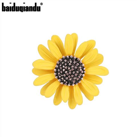 baiduqiandu 2022 Summer New Arrival Cute Sunflower Metal Alloy Brooch Pins in Gold Color Plated ► Photo 1/6