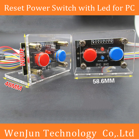 Computer Desktop DIY Two Button Power Switch Buttons / Restart Reset wtih LED Plastic Screw Reset sets ► Photo 1/6