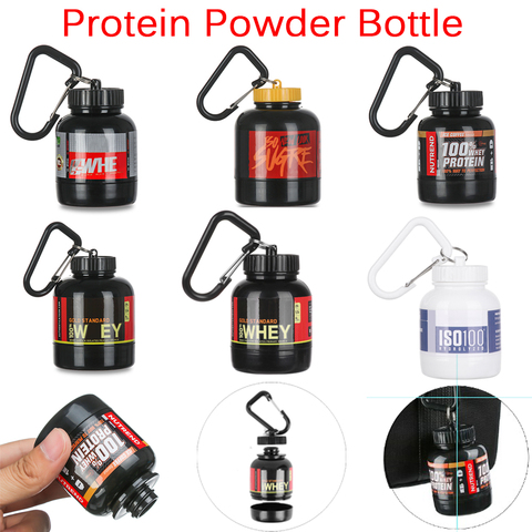 Mini Portable Protein Powder Bottles with Keychain Health Funnel Medicine  Bottle Small Water Cup Outdoor Sport Storage