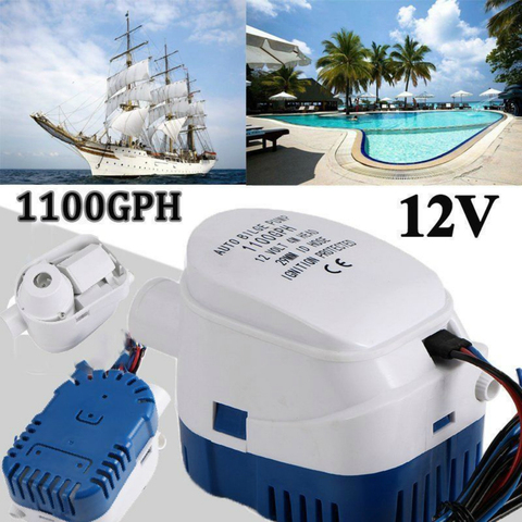 12V Bilge Pump 1100GPH Automatic Boat Marine Water Pump With Float Switch Submersible Yacht Boat Motor Seaplane Houseboat Pump ► Photo 1/6