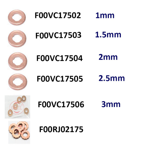 F00RJ02175  F00VC17502 F00VC17503 F00VC17504 F00VC17505 F00VC17506  Copper Washers Shims 5 pieces /lot  for B0SCH injector ► Photo 1/6