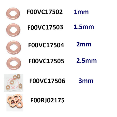 1PC  Copper Washers Shims F00VC17502  F00VC17503  F00VC17504  F00VC17505  F00VC17506 F00RJ01453  F00RJ02175 for B0SCH ► Photo 1/6