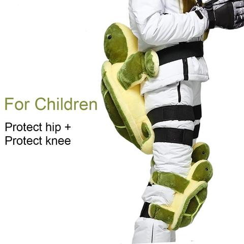 Adult Kids Outdoor Skiing Skating Snowboarding Sports Knee Hip Protective Ski Gear Children Knee Pads Hip Pads Cute Turtle Shape ► Photo 1/6