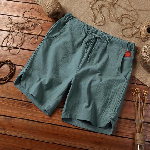 Summer Loose Shorts Men Hip Hop Casual Mens Shorts Cotton Linen Breathable Short Pant Plus Size Male Shorts ► Photo 1/6