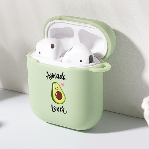 Funny Cartoon Avocado Green Cover For AirPods 2 Case Cute Boy Girls Luxury Couple Silicone Cover Air pod Earphone Accessories ► Photo 1/6