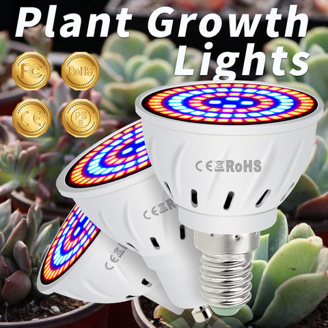 GU10 Phyto Lamps E27 Led Full Spectrum Grow Light MR16 Led Bulbs Seedling 48 60 80leds B22 Plant Growing Lamp For Greenhouse E14 ► Photo 1/6
