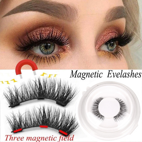 3D Magnetic Eyelashes with 3 Magnets Magnetic Lashes Natural Long False Eyelashes Magnet Eyelash Extension Makeup Tools ► Photo 1/6