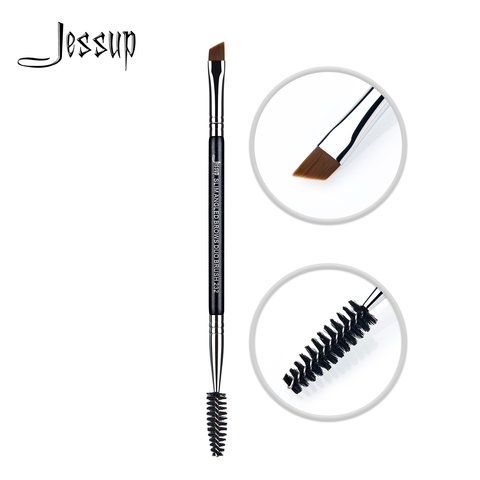 Jessup Eyebrow Makeup Brush Dual-head Eyebrow Eyelash Brushes Eye Make Up Cosmetics Beauty Tools Synthetic Hair Wood Handle ► Photo 1/6