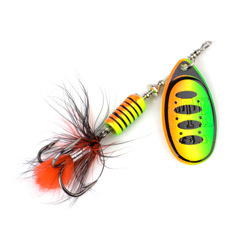 FTK Metal Fishing Lure Spinner Bait 7.5g 12g 17.5g Hard Spoon Bass Lures With Feather Treble Hooks For Pike Fishing ► Photo 1/6