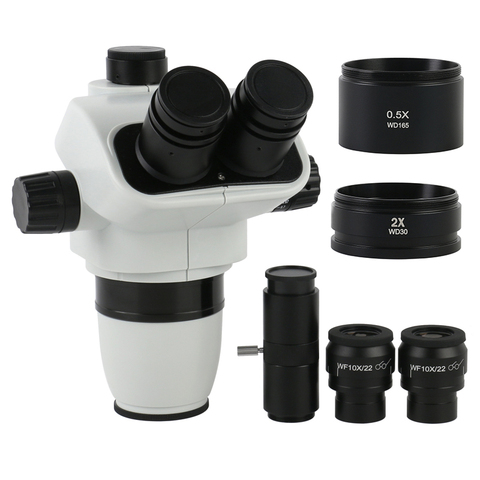 3.35X-90X Zoom Simul-Focal Trinocular Stereo Microscope Body WF10X/22MM Wide Field Eyepieces 0.5X 2X Barlow Lens ► Photo 1/6