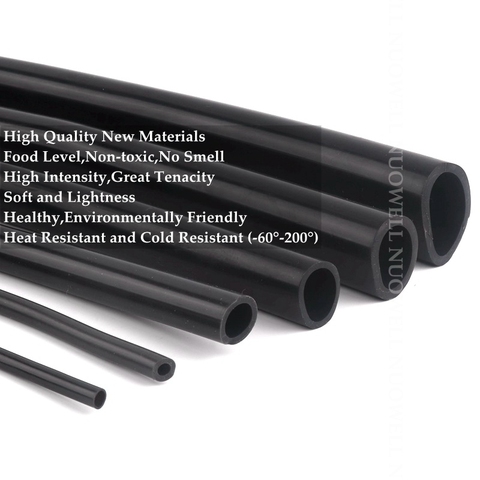 100cm I.D 2~16mm Food Grade Black Silicone Tube Hose Heat Resistant Flexible Silica Gel Pipe Aquarium Air Pump Soft Rubber Hose ► Photo 1/6