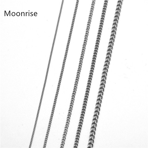 3M 9.8ft 304 Stainless Steel Curb Cable Chain Link Necklace Width 1/1.5/2/2.2/3mm For Jewelry Making ► Photo 1/6