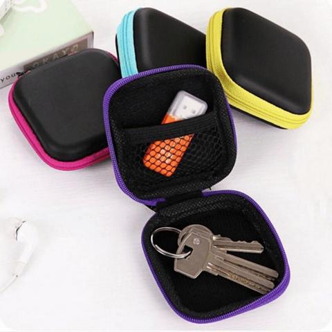 1 Pcs Mini Cute Portable Hard Headphone Case Earbuds USB Cable Storage Organizer Pouch box for Earphone Case SD TF Cards ► Photo 1/6