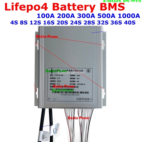 4S 8S 12S 12S 20S 24S 32S 40S 100A 200A 300A 500A 1000A lifepo4 battery BMS for 12v 96v 108v 120v 72v 84v 48v battery pack ► Photo 1/1