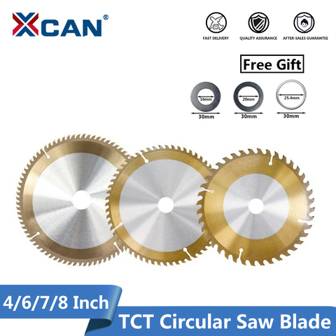 XCAN 1pc TiCN Coating TCT Circular Saw Blade 4/6/7/8 Inch 30/40/60 Teeth Carbide Tipped Wood Cutting Disc Woodworking Saw Blade ► Photo 1/6