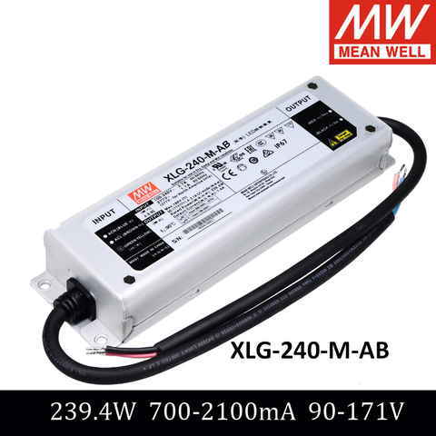 Taiwan MEAN WELL Led Power Supply Xlg-240-m-ab 1400mA 90-171V Constant Power Adjustable Current Outdoor Waterproof LED Driver ► Photo 1/3