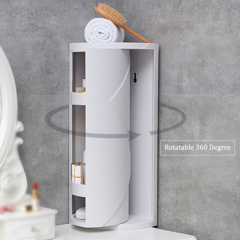 Bathroom Corner Shelf Rack Rotating 360 Degree Corner Storage Holder Kitchen Organizer Rack Space Saver Bathroom Shampoo Holder ► Photo 1/5