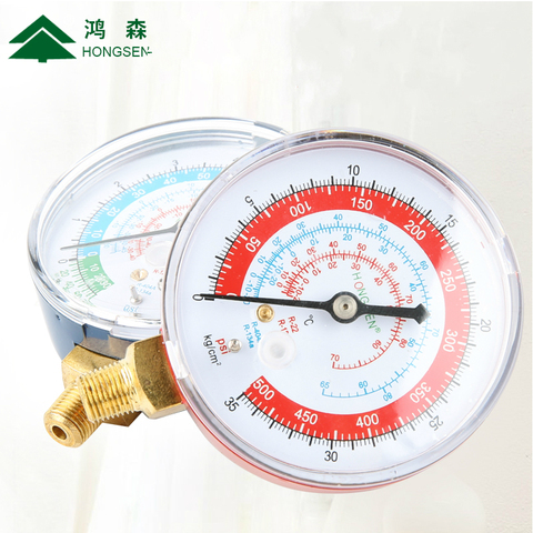 HONGSEN Household  Air Condition Fluorine Cool Gas Meter Valve High Low Pressures Manifold Gauges Set for R410a R134a R22 R404a ► Photo 1/6