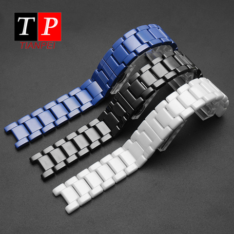 16*8mm ceramics watch strap for g-ucci FIYTA g-uess watch band Notch replace Follie bracelet waterproof watch accessories women ► Photo 1/6