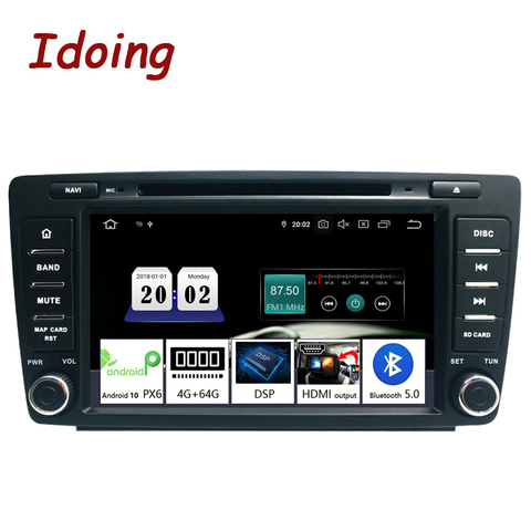 Idoing Android 10 4G+64G Octa Core 2 Din DVD For Skoda Octavia 2 A5 2008-2013 Car Radio Multimedia Video Player Navigation GPS ► Photo 1/6