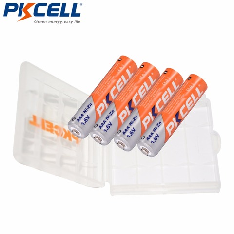 4Pcs PKCELL AAA battery 900mWh 1.6V Ni-Zn AAA Rechargeable Batteries AAA nizn battery +1Pcs Battery Case for AA AAA Battery ► Photo 1/6