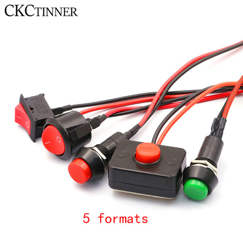 1pcs  Push button switch waterproof small car circuit wire speaker electrical mini boat shape round line ► Photo 1/6