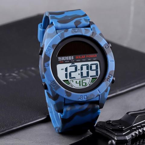 Fashion Solar Power Sports Watch Men SKMEI Brand Chrono Alarm LED Digital Wristwatches Waterproof Student Military Watches ► Photo 1/6