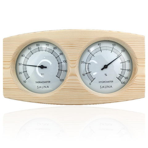 2 IN 1 Wooden Sauna Thermometer Hygrometer For Shower / Sauna Tools ► Photo 1/6